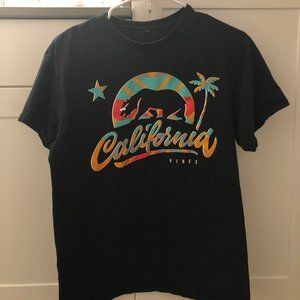 Black Shirt with Letterings: California Vibes
